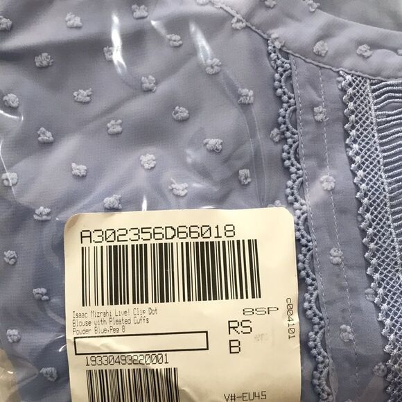 Isaac Mizrahi Clip Dot Blouse Pleated Cuffs - Picture 9 of 9